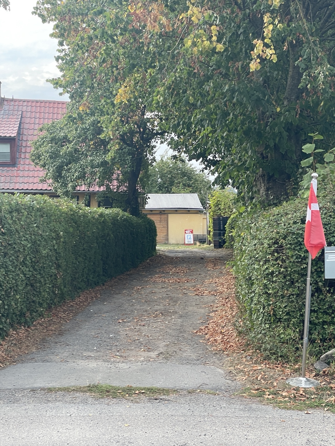Indkørslen frem mod butikken